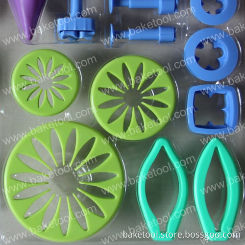 Plastic Flower Shape Paste Cake Press Mold Set Cookie Sugar Fondant